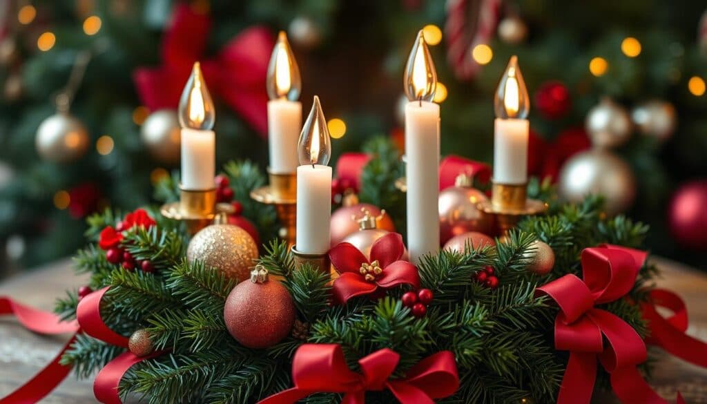 Adventskranz Rot Gold