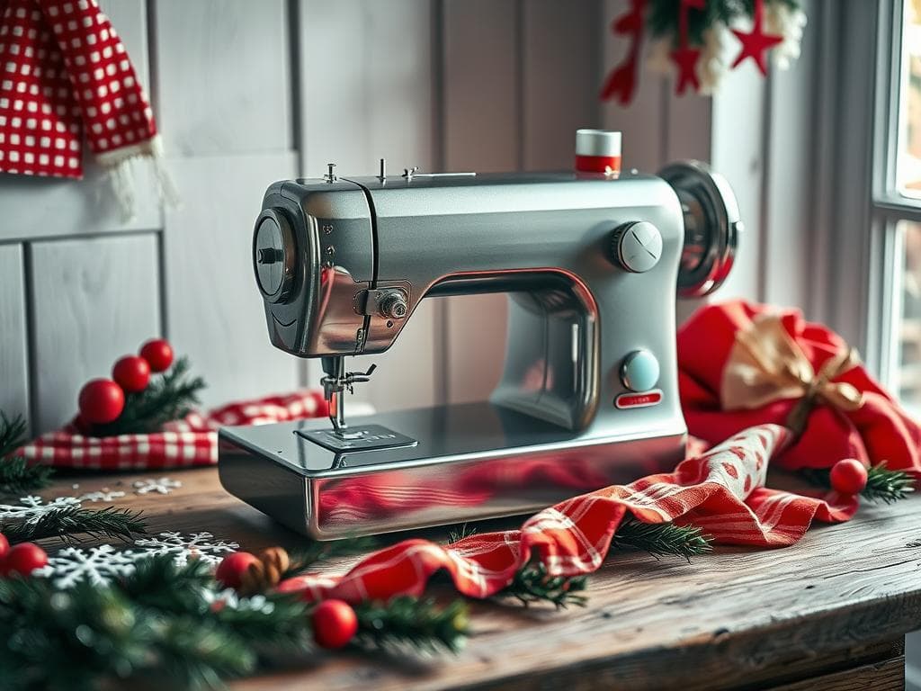 Nähmaschine für Weihnachtsdeko