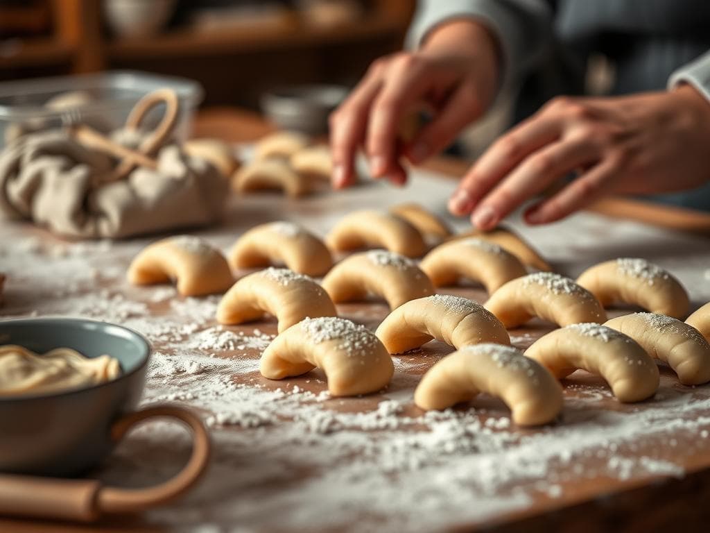 Teigzubereitung Vanillekipferl Teigzubereitung Vanillekipferl