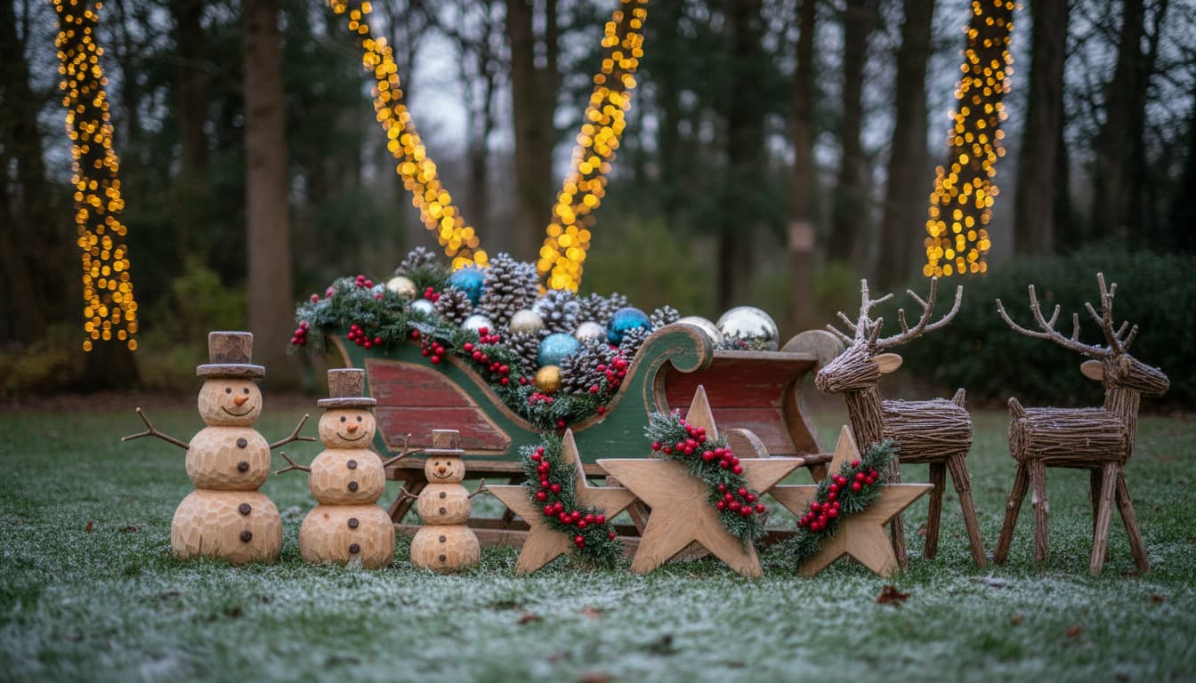 Weihnachtsdeko aus Holz für Draußen
