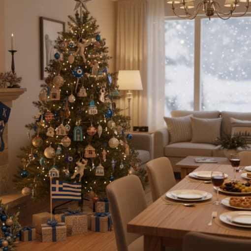 Frohe Weihnachten Griechisch