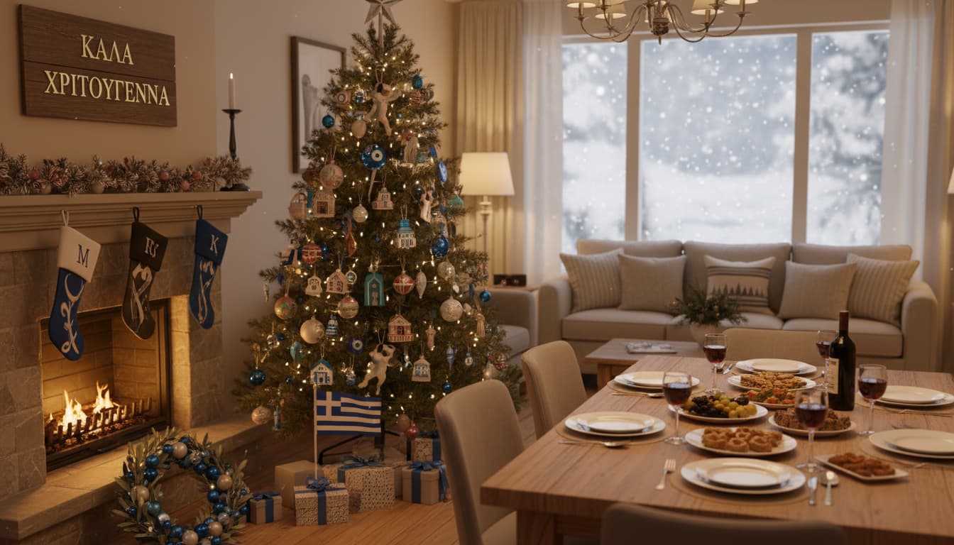 Frohe Weihnachten Griechisch