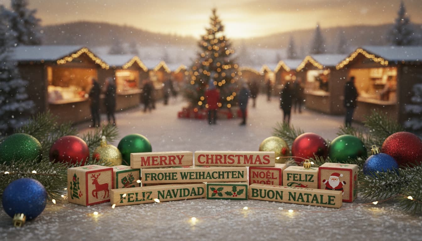 Frohe Weihnachten verschiedene Sprachen