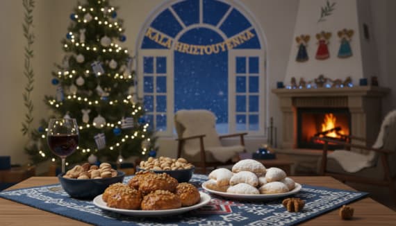 Frohe Weihnachten auf Griechisch