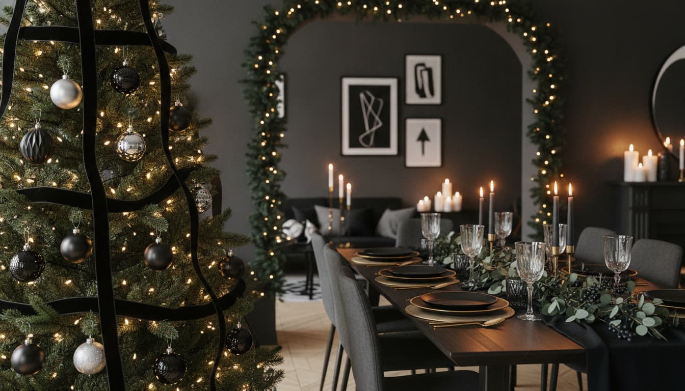 Schwarze Weihnachtsdeko