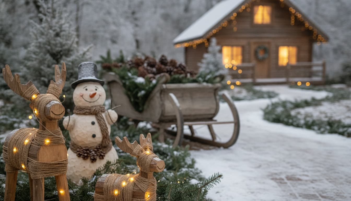 Weihnachtsdeko aus Holz für draußen selber machen