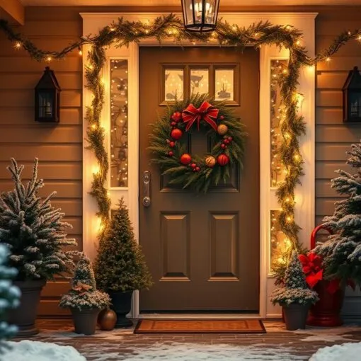 Hauseingang Weihnachtsdeko für draussen selber machen