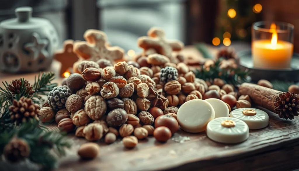 Lebkuchengewürz, Nüsse und Marzipan