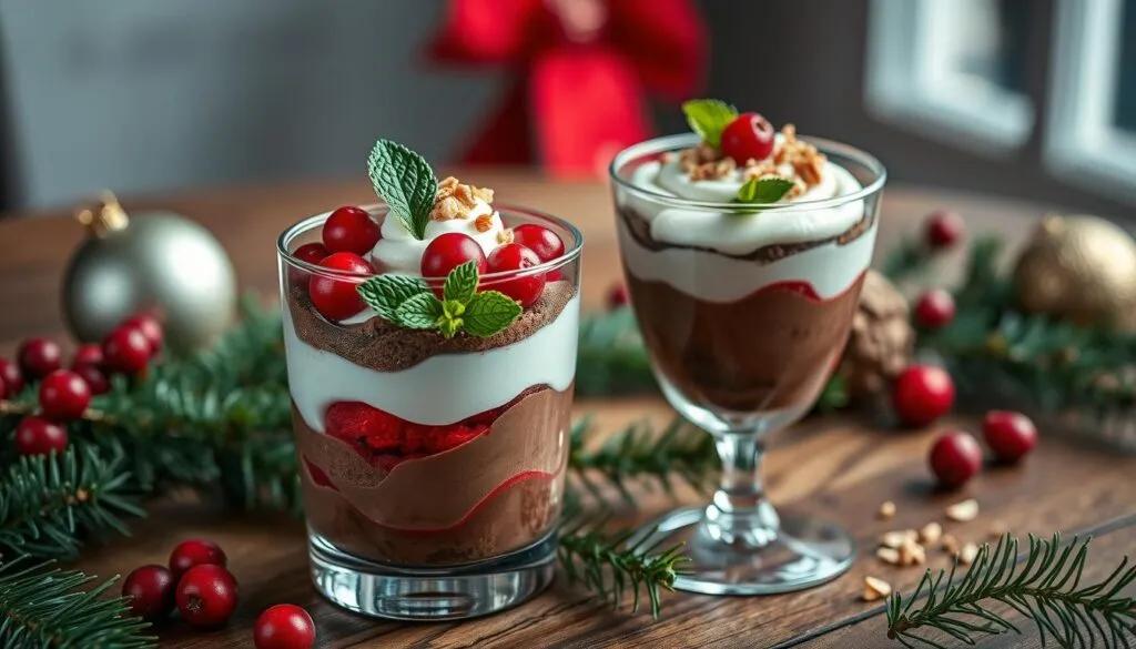 Veganes Dessert im Glas für Weihnachten