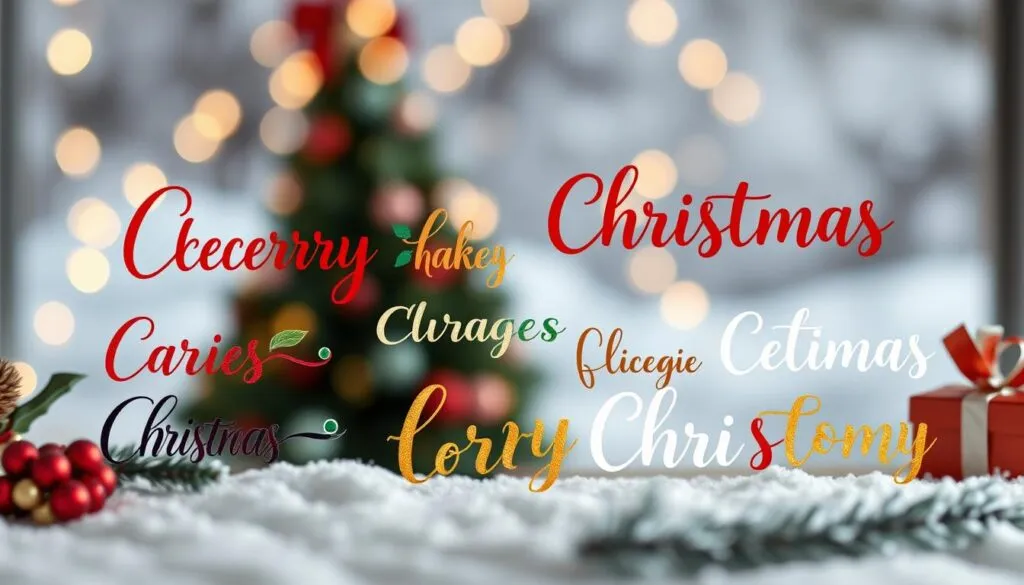 Weihnachtskarten Schriftarten