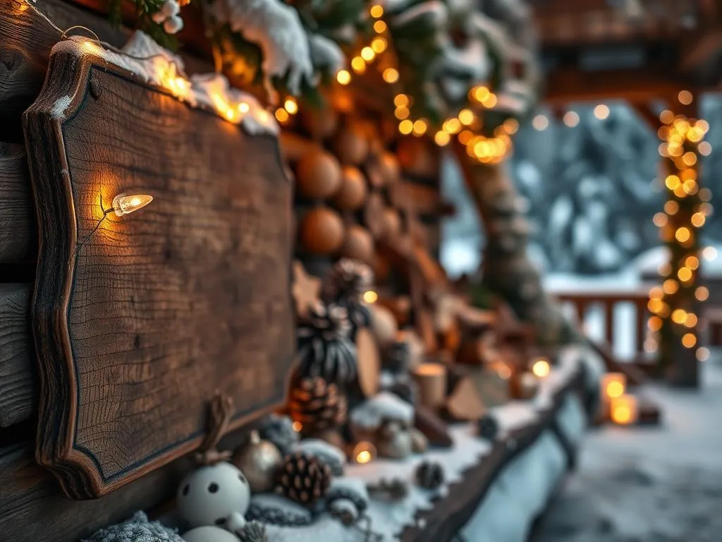 Rustikale Winterdekoration Beleuchtung