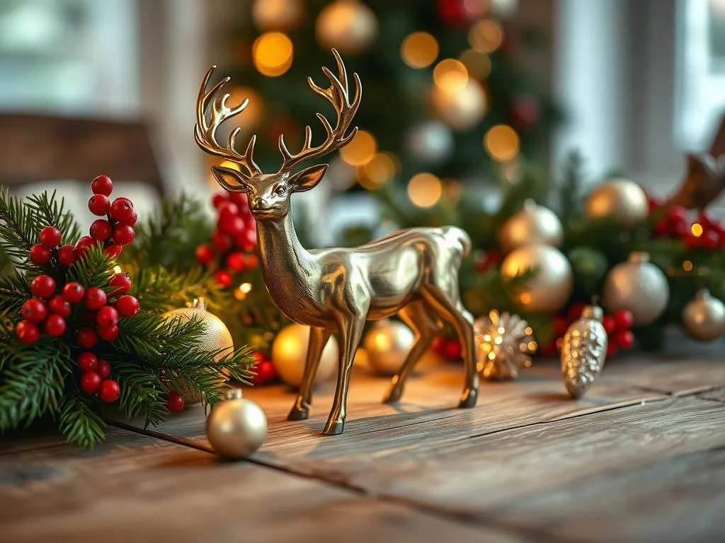 Hirsch Weihnachtsfigur Tischdekoration