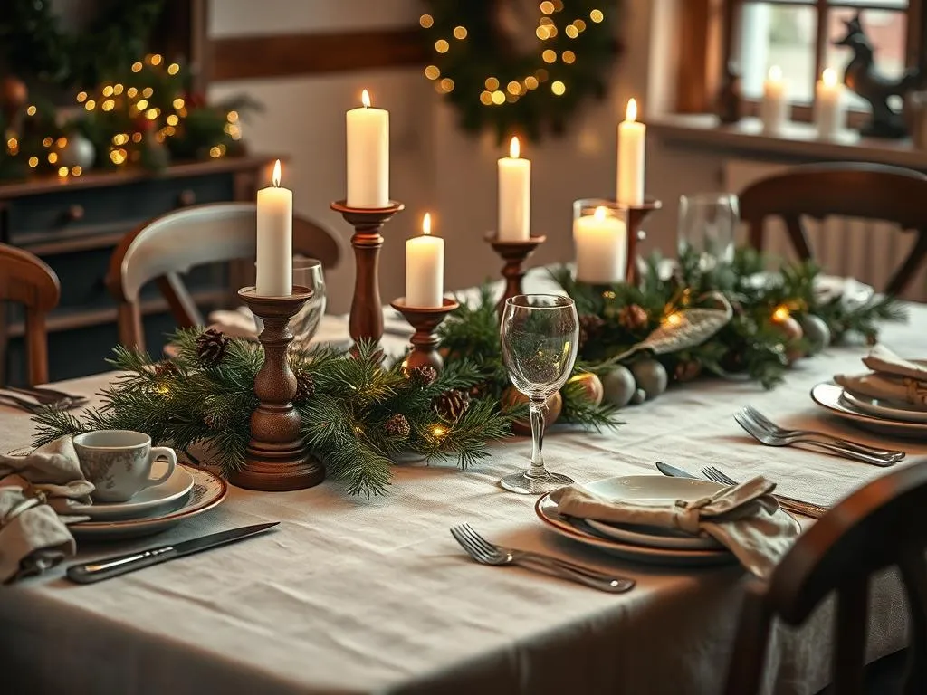 Landhaus-Weihnachtsdeko Tischdekoration