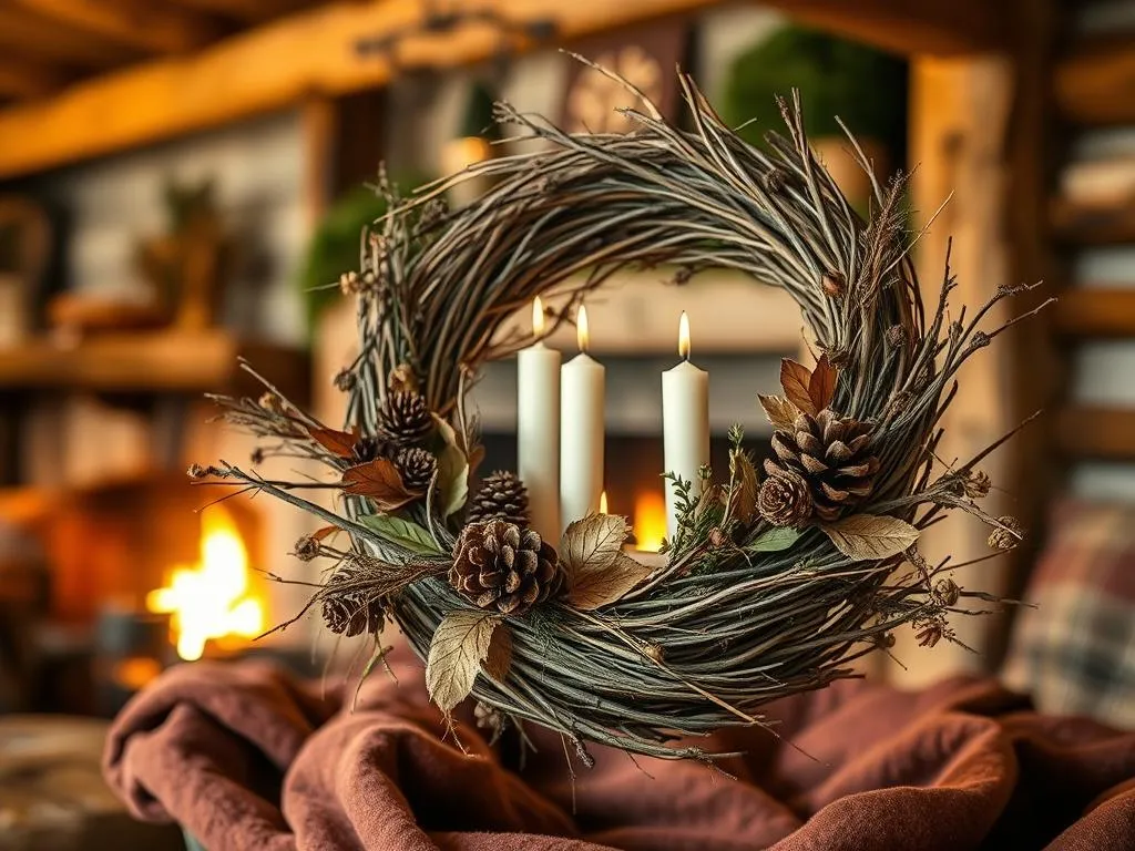 Adventskranz Gestaltungsideen mit Naturmaterialien