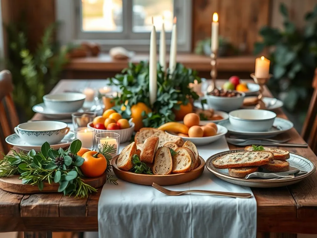 Festliche vegane Tischdekoration Festliche vegane Tischdekoration