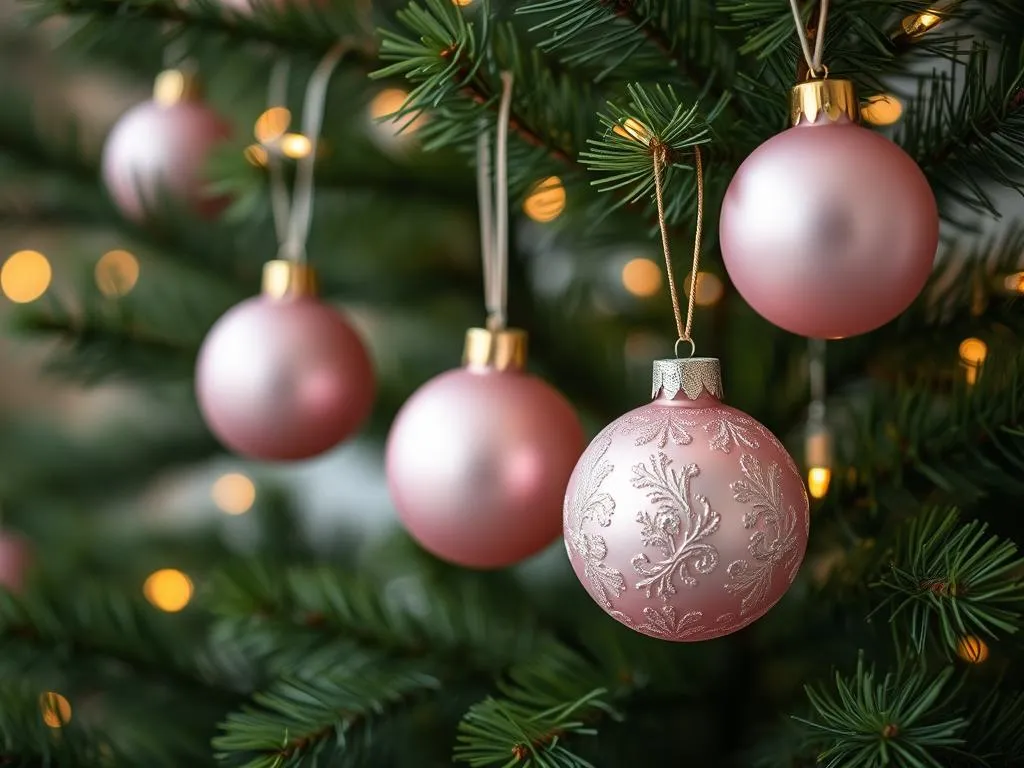 Rosa Christbaumkugeln Dekoration