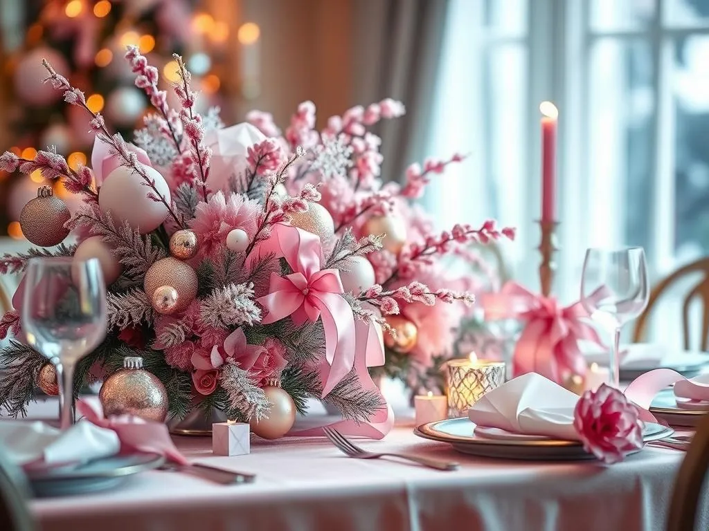 Rosa Weihnachtsdeko Tischdekoration Rosa Weihnachtsdeko Tischdekoration