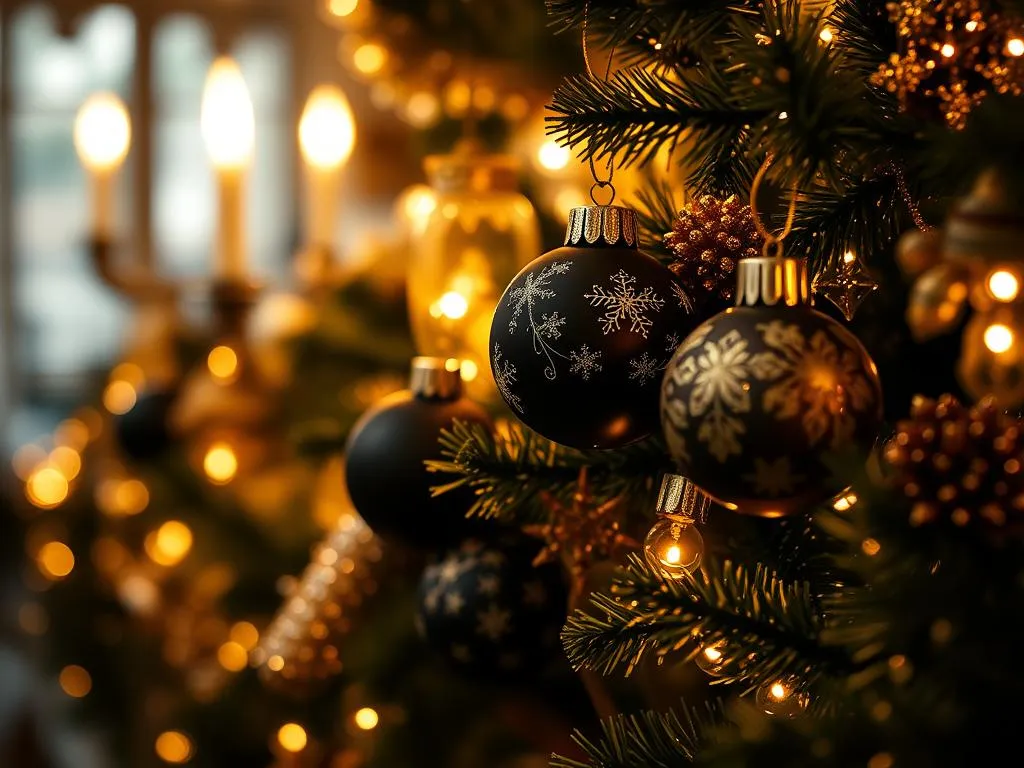 Schwarz-Gold Weihnachtsbeleuchtung Schwarz-Gold Weihnachtsbeleuchtung