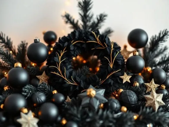 Weihnachtsdeko schwarz gold