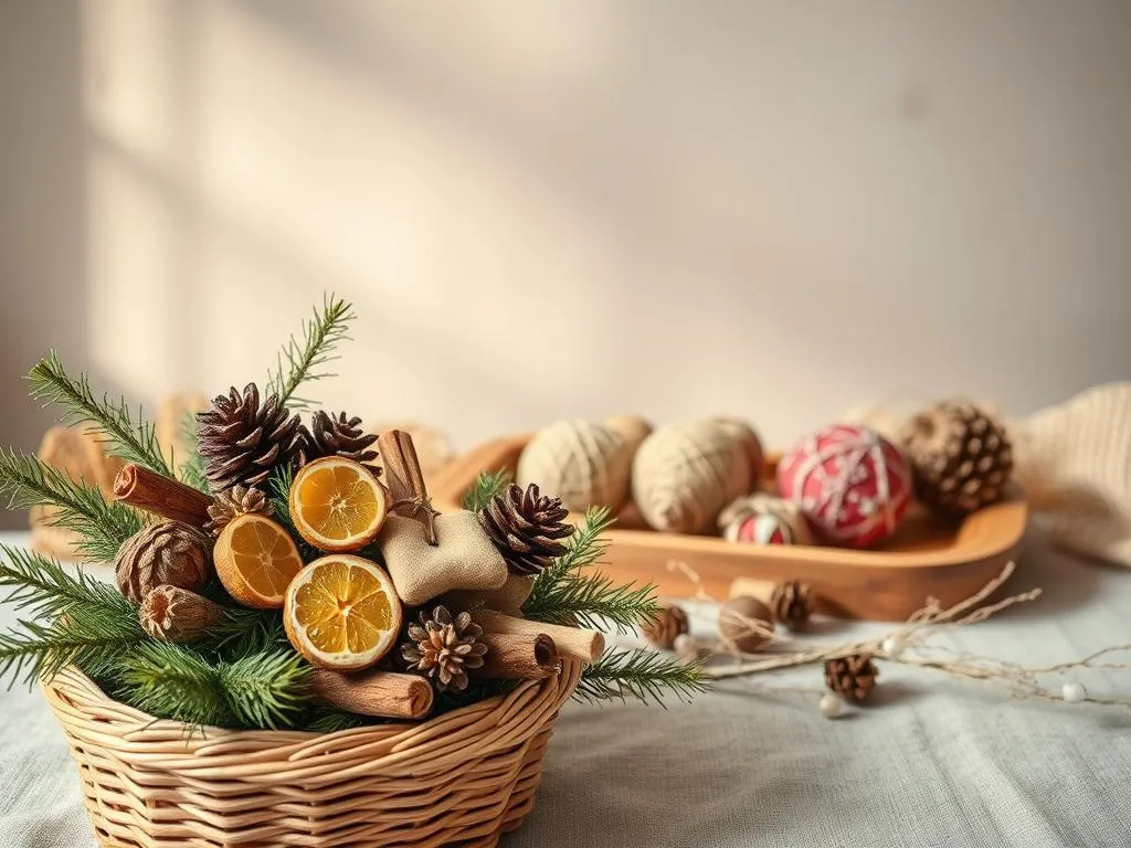 Weihnachtsgeschenke mit Naturmaterialien
