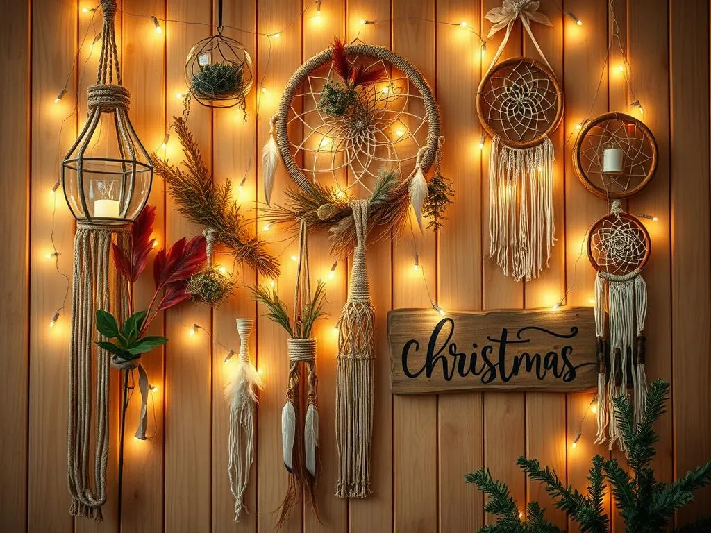 Boho Weihnachtsdeko Wandgestaltung