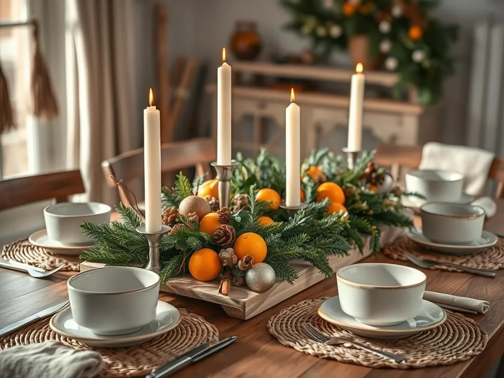 Rustikale Weihnachtsdeko Tischdekoration