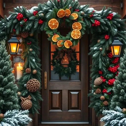 Weihnachtsdeko vor der Haustür