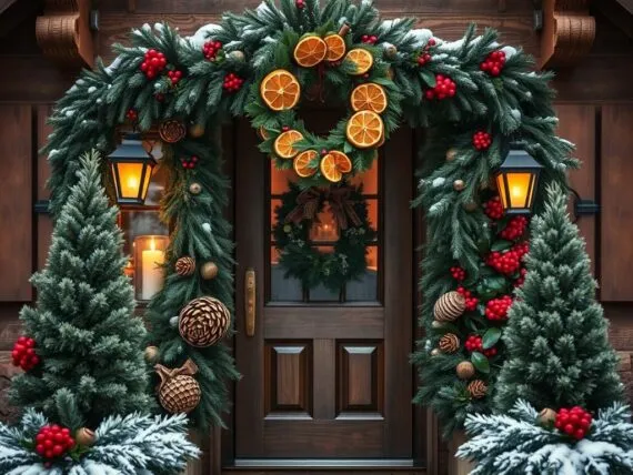 Weihnachtsdeko vor der Haustür