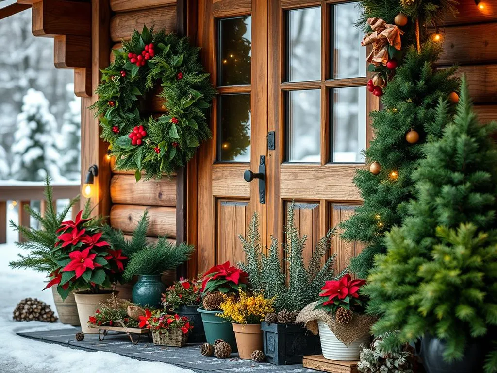 Winterliche Pflanzen für Weihnachtsdekoration
