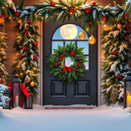 Eingangsbereich Weihnachtsdeko außen