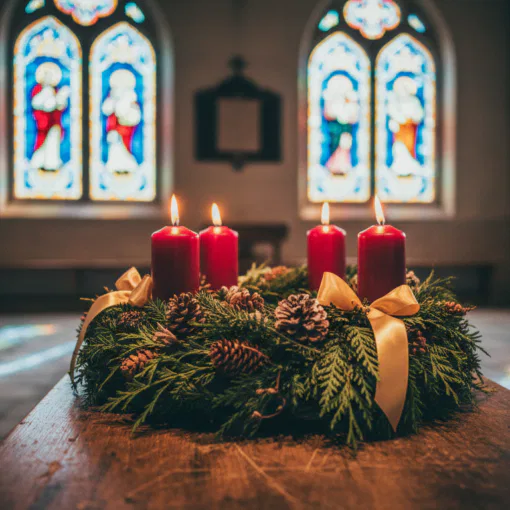 Adventskranz Kirche