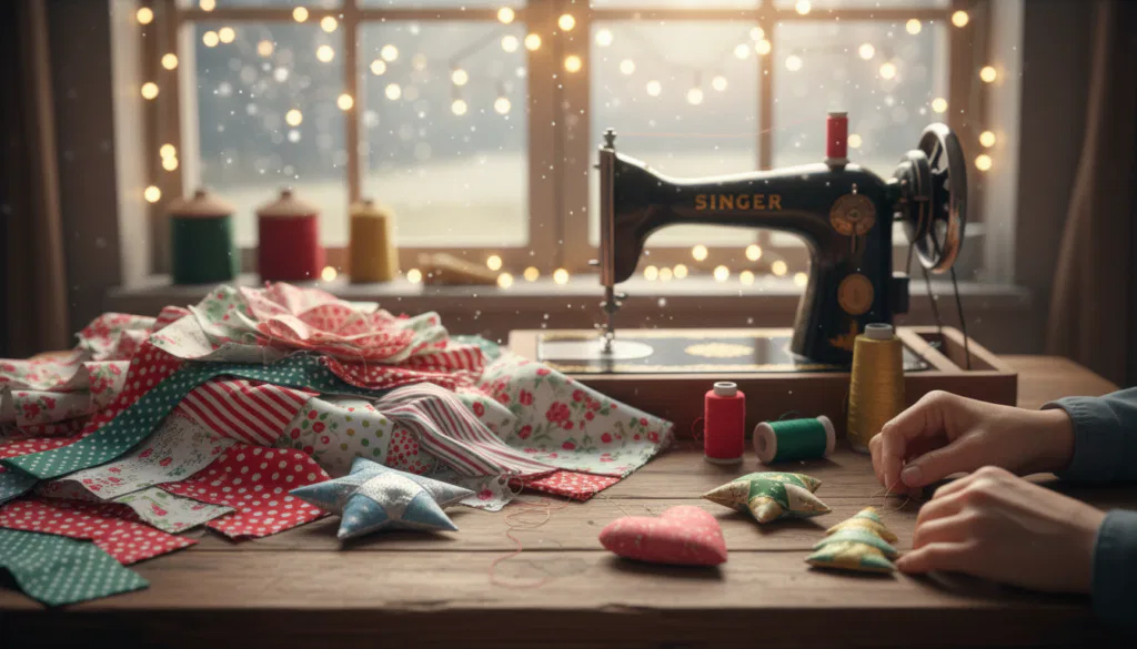 Individualisierung Weihnachtsdeko mit Stoffresten