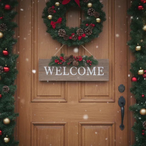 Weihnachtsdeko Hauseingang Holz