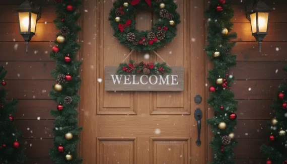 Weihnachtsdeko Hauseingang Holz