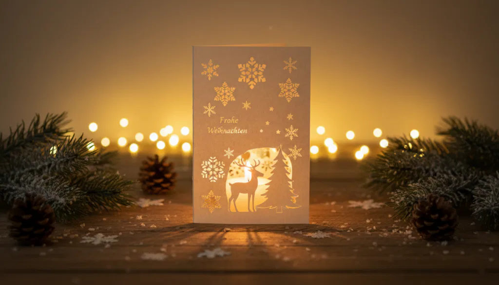 Windlichtkarten Weihnachtsgrüße