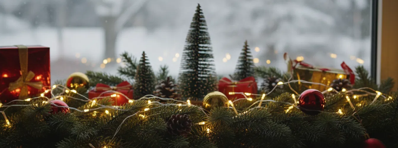Weihnachtsdeko Fensterbank innen