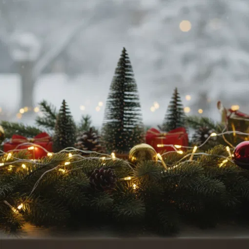 Weihnachtsdeko Fensterbank innen