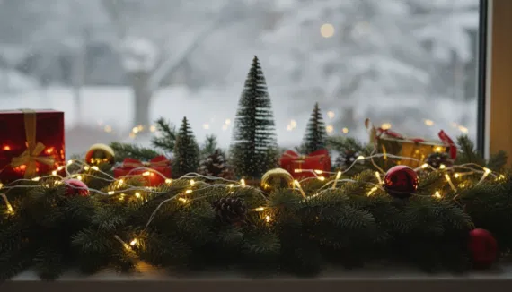 Weihnachtsdeko Fensterbank innen