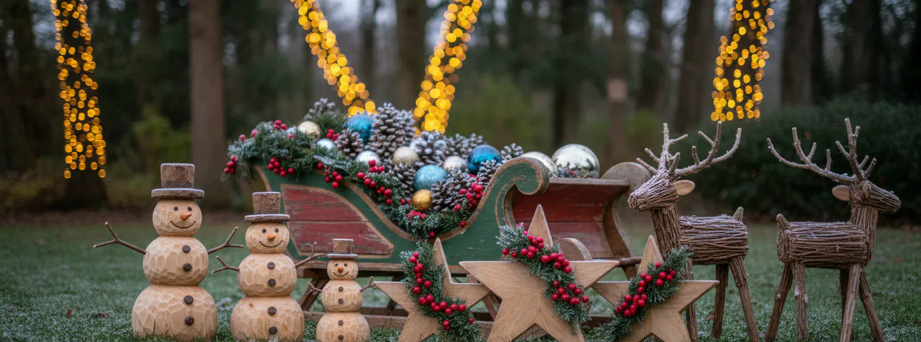 Weihnachtsdeko aus Holz für Draußen