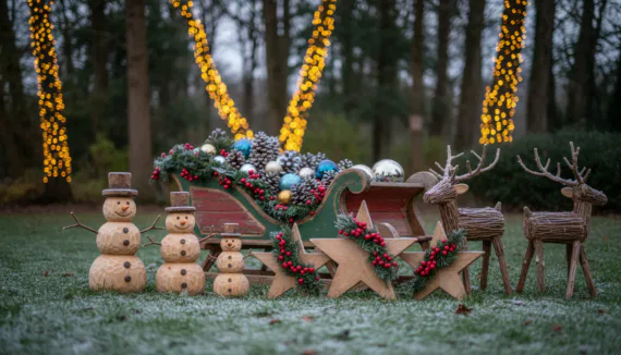 Weihnachtsdeko aus Holz für Draußen